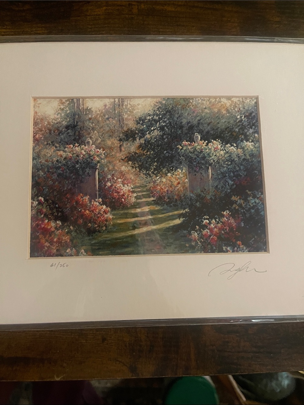 Signed Floral Pathway Art Print in Multicolor